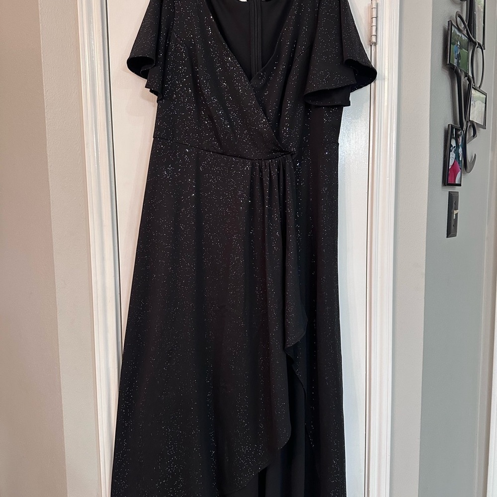 Ever Pretty Black Sparkle Asymmetrical Dress